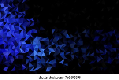 Dark BLUE vector low poly pattern. A sample with polygonal shapes. The best triangular design for your business.