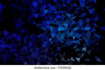 Dark BLUE vector low poly template. A vague abstract illustration with gradient. A new texture for your design.