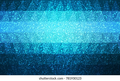 DARK BLUE vector low poly crystal background with snowflakes. Polygon christmas design pattern . Low poly illustration of New Year celebration.
