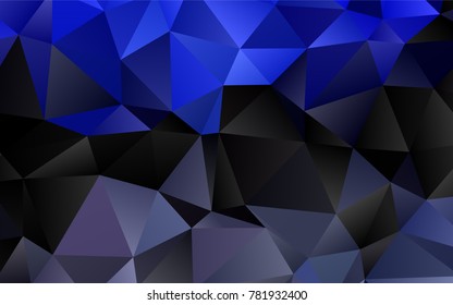 Dark BLUE vector low poly background. A completely new color illustration in a vague style. Brand-new design for your business.
