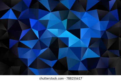 Dark BLUE vector low poly template. Creative illustration in halftone style with gradient. Brand-new style for your business design.