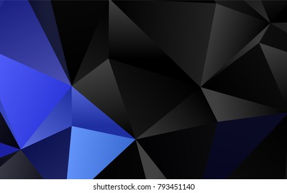 Dark BLUE vector low poly background. A completely new color illustration in a vague style. The template can be used as a background for cell phones.