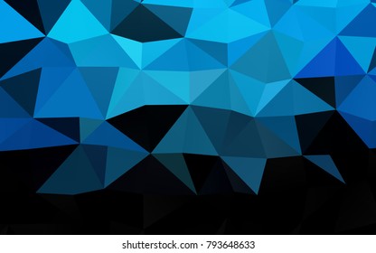 Dark BLUE vector low poly template. Glitter abstract illustration with an elegant design. Brand-new style for your business design.