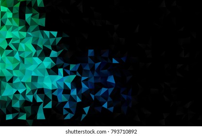 Dark BLUE vector low poly pattern. Shining illustration, which consist of triangles. Triangular pattern for your business design.