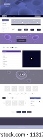 Dark BLUE vector Material Design Kit with liquid shapes. Creative illustration in halftone marble style with gradient. This sample is for your landing page.