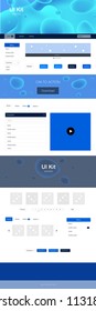 Dark BLUE vector Material Design Kit with liquid shapes. Glitter abstract illustration with blurred bubble shapes.. This template you can use for landing pages.