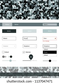 Dark BLUE vector Material Design Kit with dots. Decorative ui kit design in abstract style with colorful dots. Modern template for your landing page.