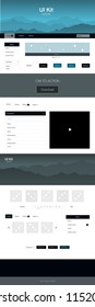 Dark BLUE vector Material Design Kit with hills. Colorful Style guide with mountains on abstract background. Template for landing pages of leisure.