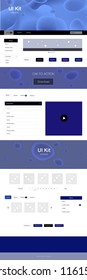 Dark BLUE vector Material Design Kit with liquid shapes. Shining curly illustration in marble style with gradient. This sample is for your website.