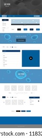 Dark BLUE vector Material Design Kit with liquid shapes. Creative illustration in halftone marble style with gradient. This template you can use for websites.