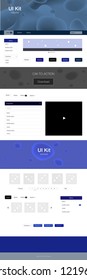 Dark BLUE vector Material Design Kit with liquid shapes. Creative illustration in halftone marble style with gradient. This sample is for your website.