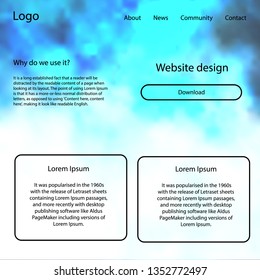Dark BLUE vector Material Design Kit with stars. Beautiful ui ux kit with colorful sky in its header. Modern template for your landing page.