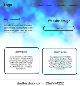 Dark BLUE vector Material Design Kit with stars. Simple Material Design Kit with colorful clouds in header. Beautiful layout for websites, landing pages.