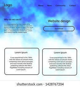 Dark BLUE vector Material Design Kit with stars. Colorful Style guide with stars on abstract background. Modern template for your landing page.