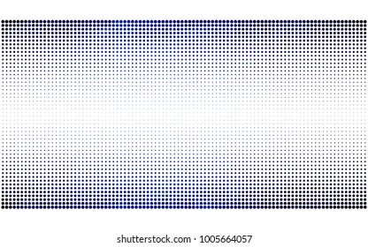 DARK BLUE vector modern geometrical circle abstract background. Dotted texture template. Geometric pattern in halftone style with gradient. 