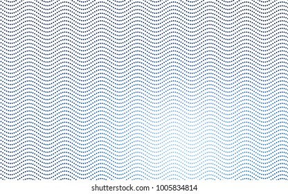 Dark BLUE vector modern geometrical circle abstract background. Dotted texture template. Geometric pattern in halftone style with gradient. 