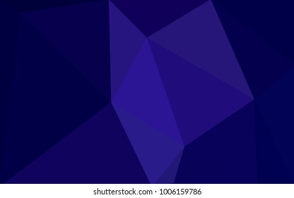 DARK BLUE vector modern geometrical abstract background. Texture, new background. Geometric background in Origami style with gradient. 