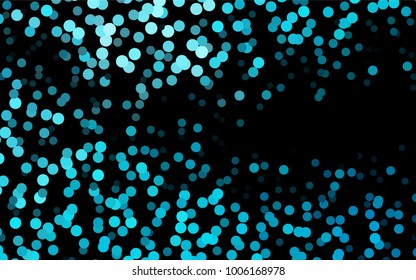 Dark BLUE vector modern geometrical circle abstract background. Dotted texture template. Geometric pattern in halftone style with gradient. 