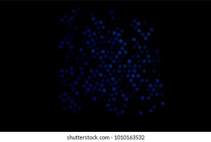 Dark BLUE vector modern geometrical circle abstract background. Dotted texture template. Geometric pattern in halftone style with gradient. 