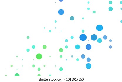 Dark BLUE vector modern geometrical circle abstract background. Dotted texture template. Geometric pattern in halftone style with gradient. 