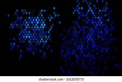 Dark BLUE vector modern geometrical background. Abstract template. Geometric pattern in square style with gradient.