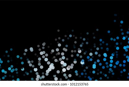 Dark BLUE vector modern geometrical circle abstract background. Dotted texture template. Geometric pattern in halftone style with gradient. 