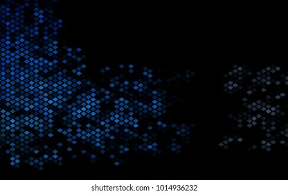 Dark BLUE vector modern geometrical background. Abstract template. Geometric pattern in square style with gradient.
