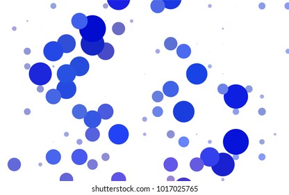 Dark BLUE vector modern geometrical circle abstract background. Dotted texture template. Geometric pattern in halftone style with gradient. 