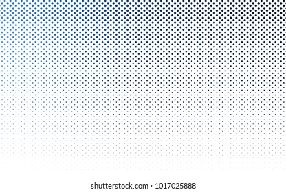 Dark BLUE vector modern geometrical circle abstract background. Dotted texture template. Geometric pattern in halftone style with gradient. 