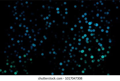 Dark BLUE vector modern geometrical circle abstract background. Dotted texture template. Geometric pattern in halftone style with gradient. 