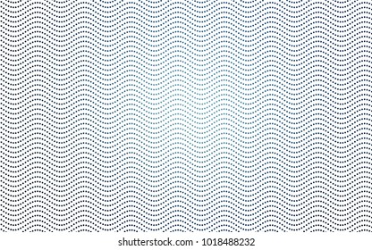 Dark BLUE vector modern geometrical circle abstract background. Dotted texture template. Geometric pattern in halftone style with gradient. 