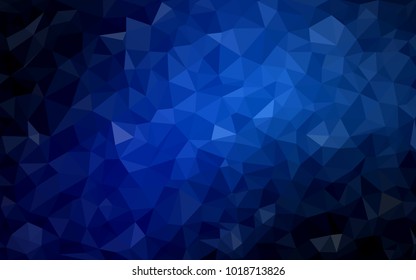 DARK BLUE vector modern geometrical abstract background. Texture, new background. Geometric background in Origami style with gradient. 