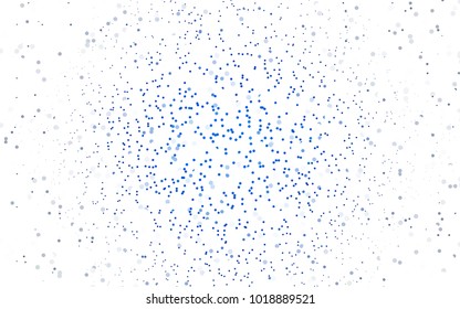 Dark BLUE vector modern geometrical circle abstract background. Dotted texture template. Geometric pattern in halftone style with gradient. 