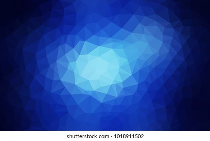DARK BLUE vector modern geometrical abstract background. Texture, new background. Geometric background in Origami style with gradient. 