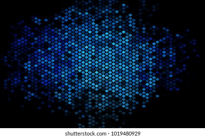 Dark BLUE vector modern geometrical background. Abstract template. Geometric pattern in square style with gradient.