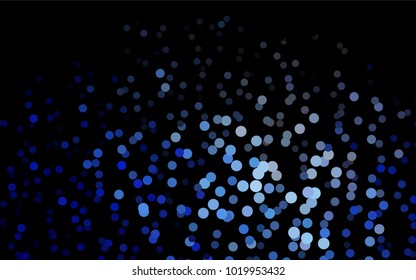 Dark BLUE vector modern geometrical circle abstract background. Dotted texture template. Geometric pattern in halftone style with gradient. 