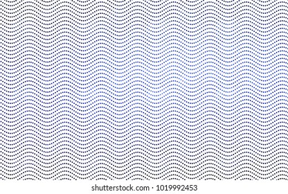 Dark BLUE vector modern geometrical circle abstract background. Dotted texture template. Geometric pattern in halftone style with gradient. 