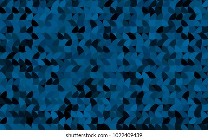 Dark BLUE vector modern geometrical circle abstract background. Dotted texture template. Geometric pattern in halftone style with gradient. 