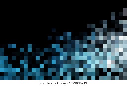 Dark BLUE vector modern geometrical background. Abstract template. Geometric pattern in square style with gradient.