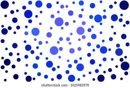 DARK BLUE vector modern geometrical circle abstract background. Dotted texture template. Geometric pattern in halftone style with gradient. 