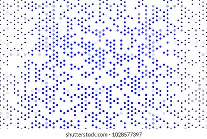 Dark BLUE vector modern geometrical circle abstract background. Dotted texture template. Geometric pattern in halftone style with gradient. 