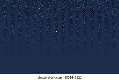 Dark BLUE vector modern geometrical circle abstract background. Dotted texture template. Geometric pattern in halftone style with gradient. 