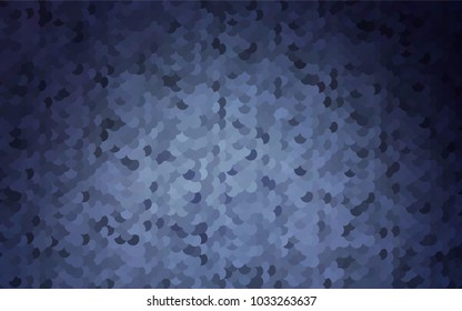 Dark BLUE vector modern geometrical circle abstract background. Dotted texture template. Geometric pattern in halftone style with gradient. 