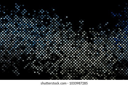 Dark BLUE vector modern geometrical background. Abstract template. Geometric pattern in square style with gradient.