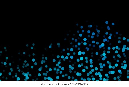 Dark BLUE vector modern geometrical circle abstract background. Dotted texture template. Geometric pattern in halftone style with gradient. 