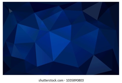 DARK BLUE vector modern geometrical abstract background. Texture, new background. Geometric background in Origami style with gradient. 