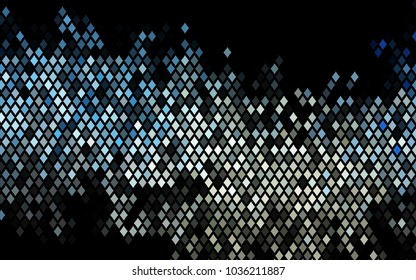 Dark BLUE vector modern geometrical background. Abstract template. Geometric pattern in square style with gradient.