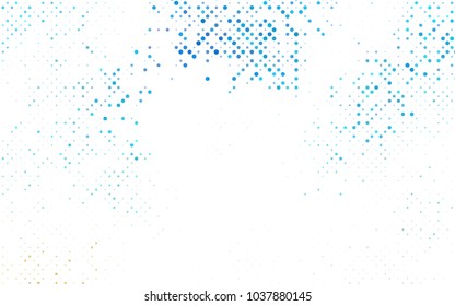 Dark BLUE vector modern geometrical circle abstract background. Dotted texture template. Geometric pattern in halftone style with gradient. 