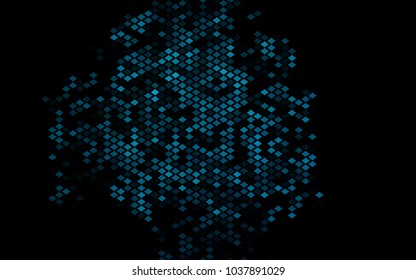 Dark BLUE vector modern geometrical background. Abstract template. Geometric pattern in square style with gradient.