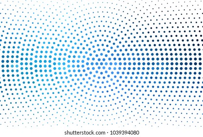 DARK BLUE vector modern geometrical circle abstract background. Dotted texture template. Geometric pattern in halftone style with gradient. 